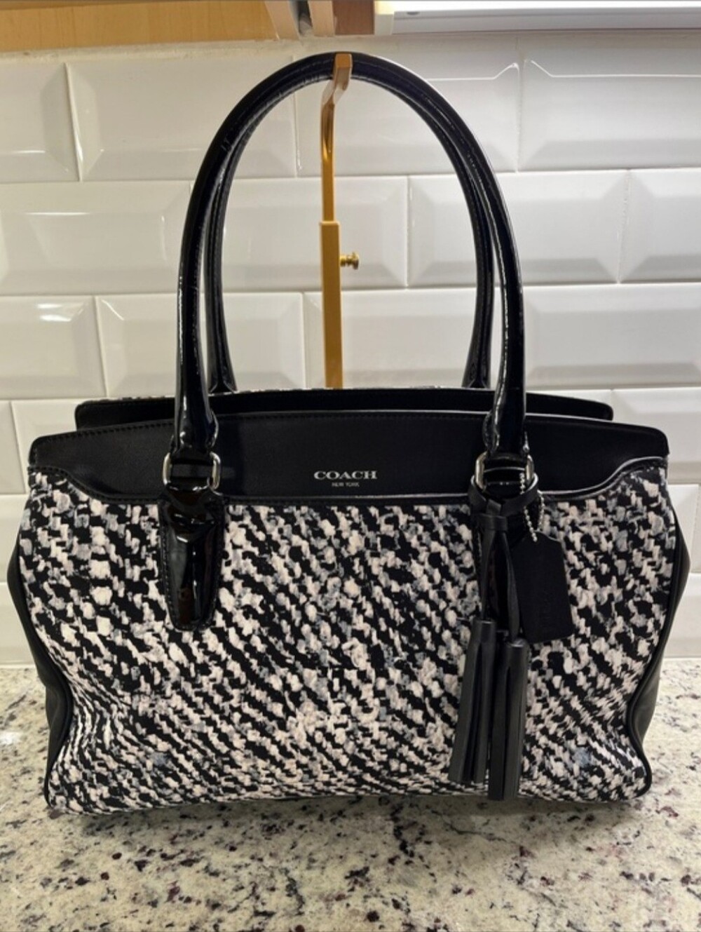 Coach Legacy Donegal Houndstooth Haley Satchel EUC